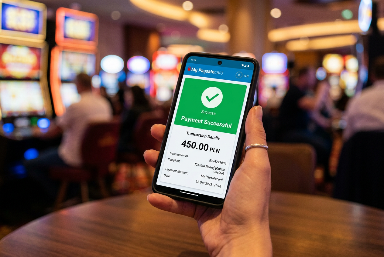 Potwierdzenie wypłaty wygranej na smartfonie z aplikacji My Paysafecard
